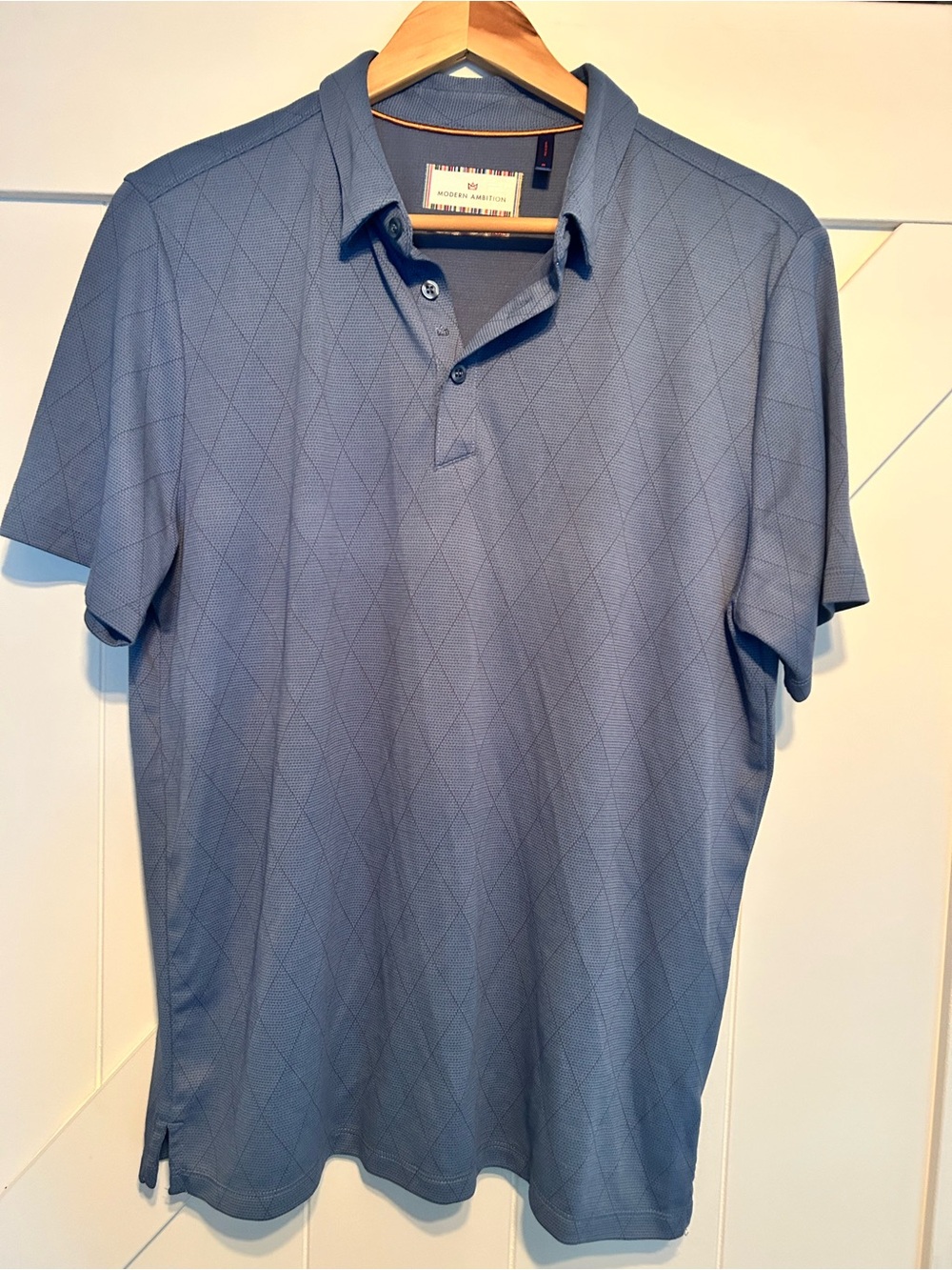 Mens Modern Ambition Polo Shirt - Technical Performance Golf Blue - Size Medium